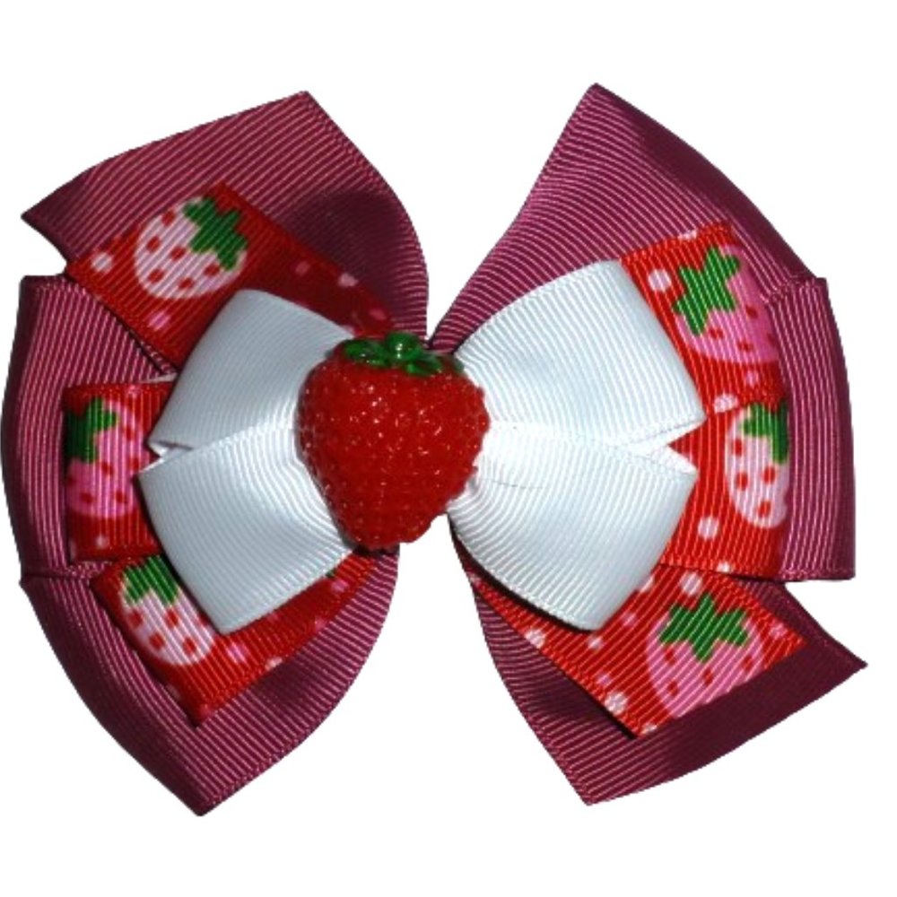 Strawberry Girls 4-Inch Hair Bow Clip